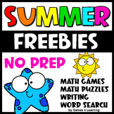 Free Summer Activities - Word Search, Math Games, Writing 