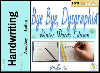 Preview of Bye Bye Dysgraphia: Winter Words~ D'Nealian Handwriting Google Slides Edition