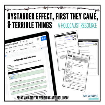 Preview of Bystander Effect + First They Came + Terrible Things - DIGITAL & PRINT