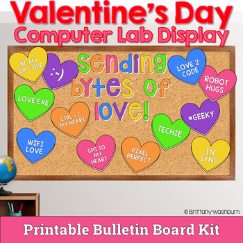 Preview of Bytes of Love Candy Hearts Bulletin Board Kit for the Computer Lab