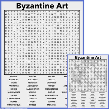 Preview of Byzantine Art Word Search