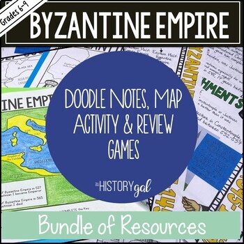 Preview of Byzantine Empire Bundle of Doodle Notes, Map Activity & Review Games