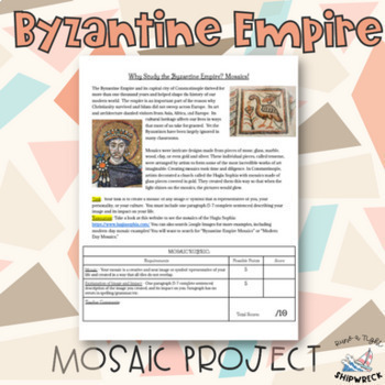 Preview of Byzantine Empire Create A Mosaic Project Digital and Printer Friendly