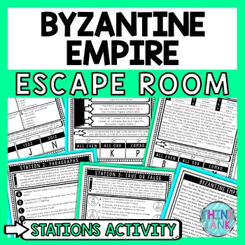 Preview of Byzantine Empire Escape Room Stations - Reading Comprehension Activity