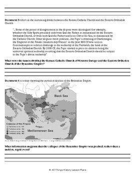 Byzantine Empire Fall DBQ by All Things History Lesson Plans | TpT