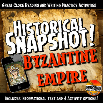 Preview of Byzantine Empire Historical Snapshot Close Reading Investigation & Quiz