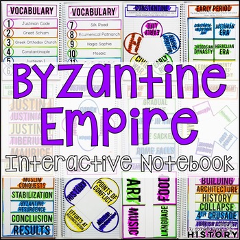 Preview of Byzantine Empire Interactive Notebook Graphic Organizers Middle Ages