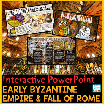 Preview of Byzantine Empire PowerPoint - Google Slides - Google Classroom Middle Ages 