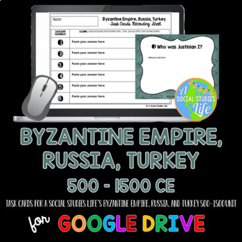 Preview of Byzantine Empire, Russia, Turkey Task Cards DISTANCE LEARNING