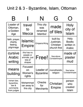 Preview of Byzantine, Islam, Ottoman Bingo Review