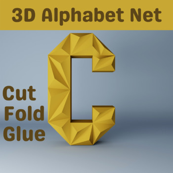 Preview of C 3D Letter Papercraft, Alphabet C, Making model with full instruction manual