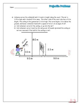 projectile motion problem solving worksheet