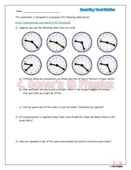 Preview of Recording and Understanding Uncertainties, Questions for a Video Lesson