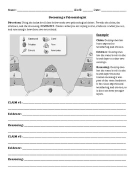 Preview of C.E.R. Index Fossil Worksheet (Editable)