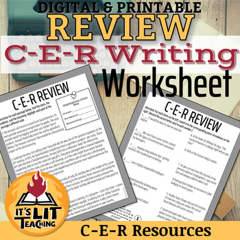 Preview of C-E-R Writing Review Worksheet (Claim, Evidence, Reasoning)