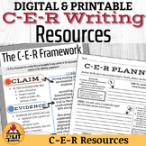 C-E-R (claim, evidence, reasoning) Writing Resource Bundle