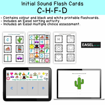 Preview of C H F D Flash Cards for Memory or Sorting & Easel