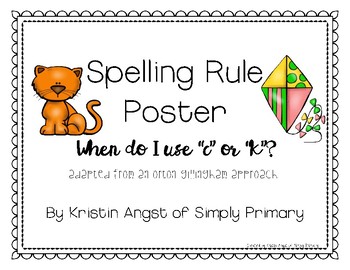Preview of C & K OG Spelling Rule Poster