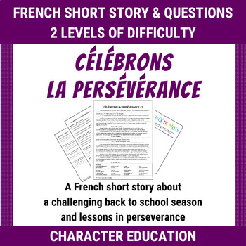 Celebrons La Perseverance French Perseverance 1 Resilience Story Questions