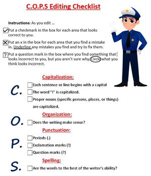 Preview of C.O.P.S. Editing Checklist
