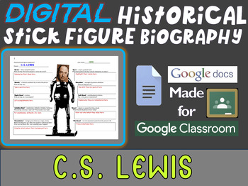 Preview of C.S. LEWIS Digital Historical Stick Figure Biographies  (MINI BIO)