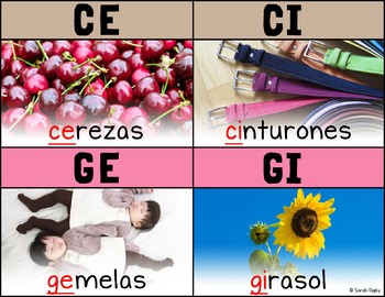 C Suave and G Suave (/ce/, /ci/, /ge/, /gi/) Spanish Phonics Poster