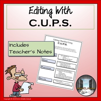 Preview of CUPS Editing Checklist