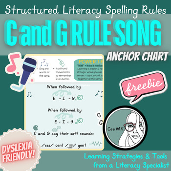 Preview of C and G Sounds Spelling Rule Song and Sounds Anchor Charts