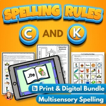 Preview of C and K Spelling Rule Activities with Digital Boom Task Cards