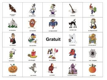 Halloween Bingo Game: French Bingo including 30 cards and call cards!