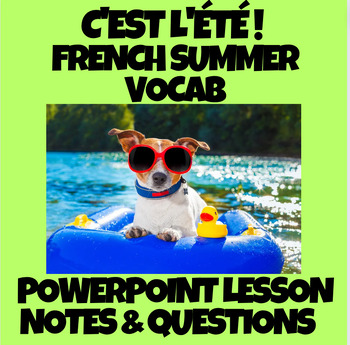 Preview of C'est L'été: Summer Vocabulary for Beginner French PPT