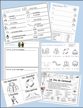 Preview of C'est L'hiver! French Winter Activities/ Worksheets