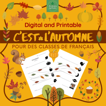 Preview of C'est l'automne - French Autumn Vocabulary Worksheet