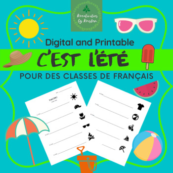 Preview of C'est l'été - French Summer Vocabulary Worksheet