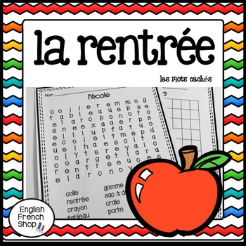 La Rentree Scolaire Mots Caches Back To School Word Search Tpt