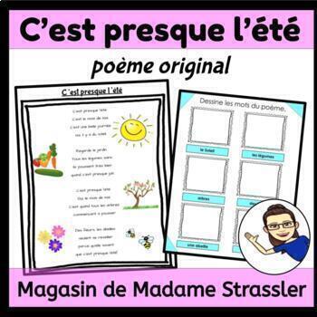 Preview of C'est presque l'été - (It's Almost Summer) French poem & activities