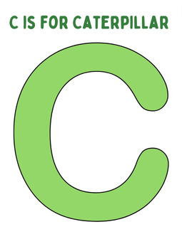 Preview of C is for Caterpillar , letter craft for Pre-k / Kindergarten