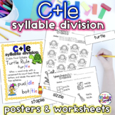 C+le Syllable Division worksheets and poster