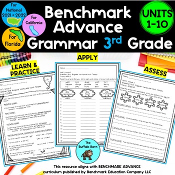 Preview of Benchmark Advance 3rd Grade Grammar Practice Worksheet Activities & Assessments
