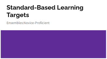 Preview of CA Music Standard Learning Targets - Ensemble Standards