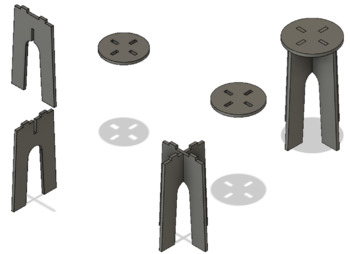 Preview of CAD-CAM-CNC Project,  Flat Pack - Stool - Plant Stand - 24 in