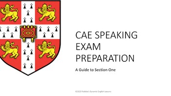 Preview of CAE Exam Preparation. - A Guide to Speaking Section 1