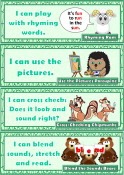 Cafe Reading Strategy Display Cards Anchor Charts Posters Tpt