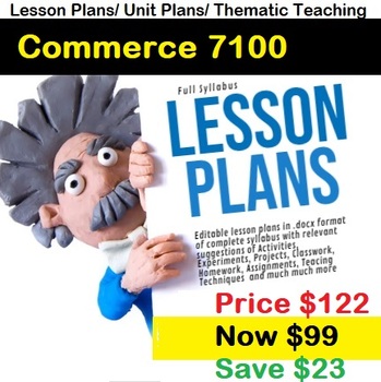 Preview of CAIE O Level Commerce 7100 Lesson Plans of New Syllabus Commerce Thematic Plans