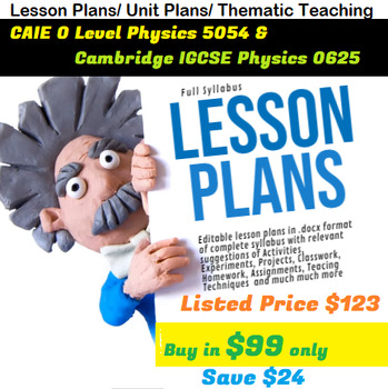 Preview of CAIE O Level Physics 5054 & Camb IGCSE 0625 Lesson/Unit Plans Full New Syllabus