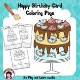 CAKE COLORING PAGES- 6 birthday cake design.