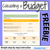 CALCULATING A BUDGET FREEBIE: Financial Literacy- Activity