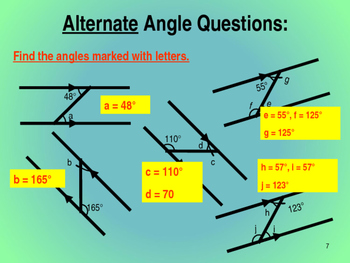 Preview of CALCULATING ANGLES FROM PARALLEL LINES