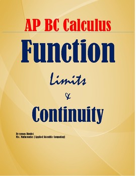 Preview of AP CALCULUS AB -  : LIMITS AND FUNCTION CONTINUITY
