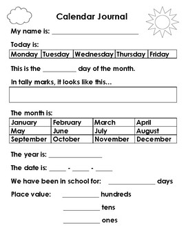 CALENDAR JOURNAL: DAILY MORNING MATH ACTIVITY FOR EVERY SCHOOL DAY!